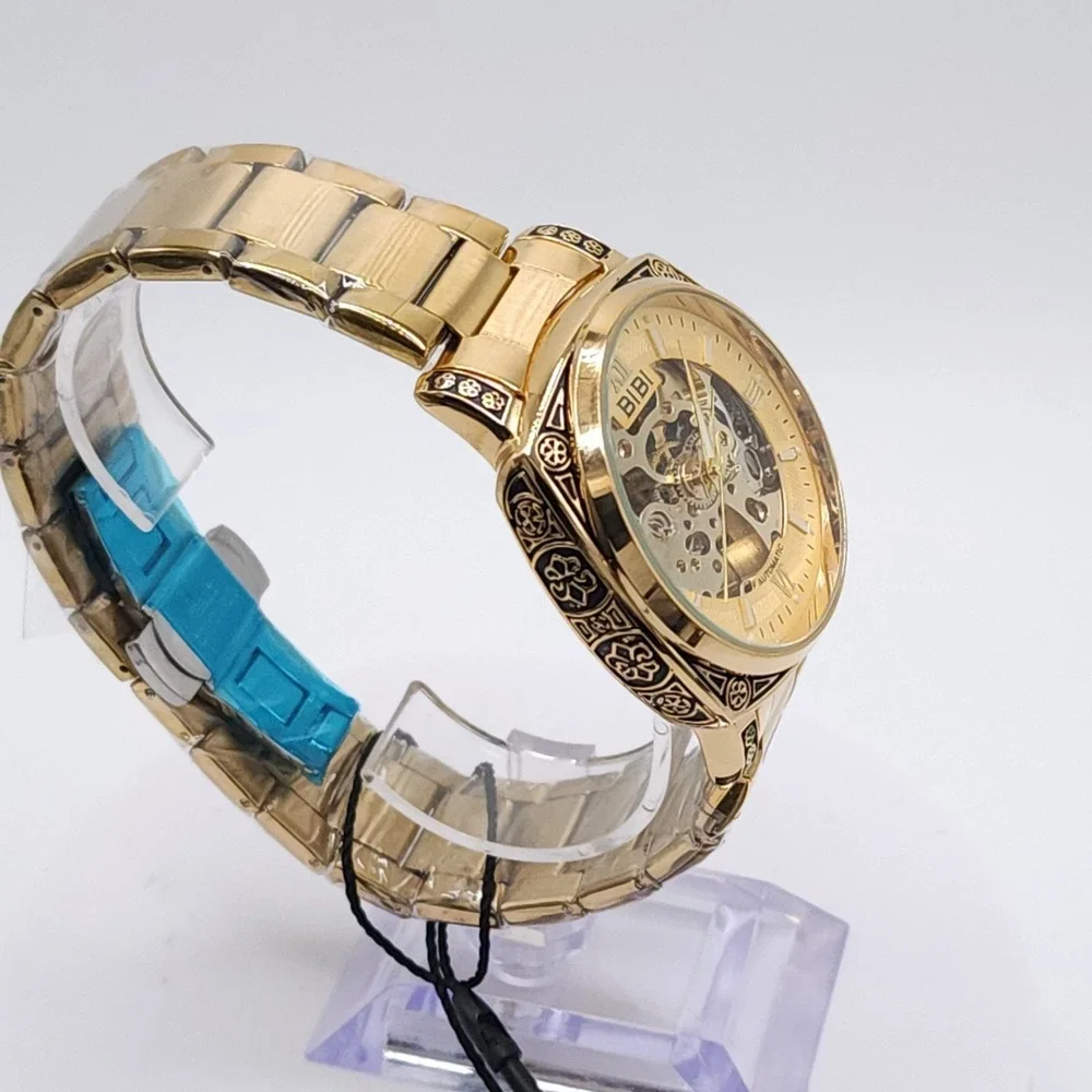 BIBI Automatic Skeleton‎ Gold Watch 41.5mm